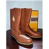 Image 2 : HH Brown safety Vibram work cowboy boots size 12 (NOS)