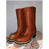 Image 1 : Pair HH Brown safety virban work cowboy boots size 12 (NOS)
