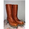 Image 2 : Pair HH Brown safety virban work cowboy boots size 12 (NOS)