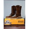 Image 1 : HH brown safety lightweight cowboy boots size 12 (NOS)