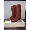 Image 1 : Pair of tony lama rust pointed toe cowboy boots size 11 (NOS)