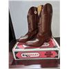 Image 1 : Pair boulet brown medium toe cowboy boots size 14 (NOS)
