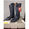 Image 1 : Pair of Alberta boots marine blu cowboy boots size 8 1/2 (NOS)