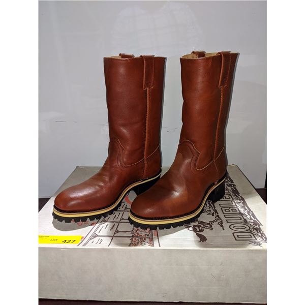 Pair of HH brown lined virban safety cowboy boots size 6 (NOS)