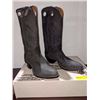 Image 1 : Pair Alberta boots westward ho black crazy horse cowboy boots size 11 (NOS)