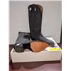 Image 2 : Pair Alberta boots westward ho black crazy horse cowboy boots size 11 (NOS)