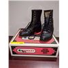 Image 1 : Pair of boulet black lace up roper deer skin boots size 8 (NOS)
