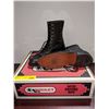 Image 3 : Pair of boulet black lace up roper deer skin boots size 8 (NOS)