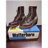 Image 1 : Pair of matterhorn leather sole 8 inch boots size 7 (NOS)