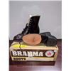 Image 2 : Pair of brahma burgundy lace up roper boots size 7 (NOS)