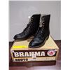 Image 1 : Pair of brahma black lace up roper boots size 7 1/2 (NOS)