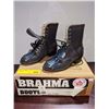 Image 1 : Pair of brahma grey lace up roper boots size 5 (NOS)