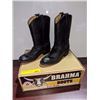 Image 1 : Pair of brahma pull on black roper boots size 6 (NOS)