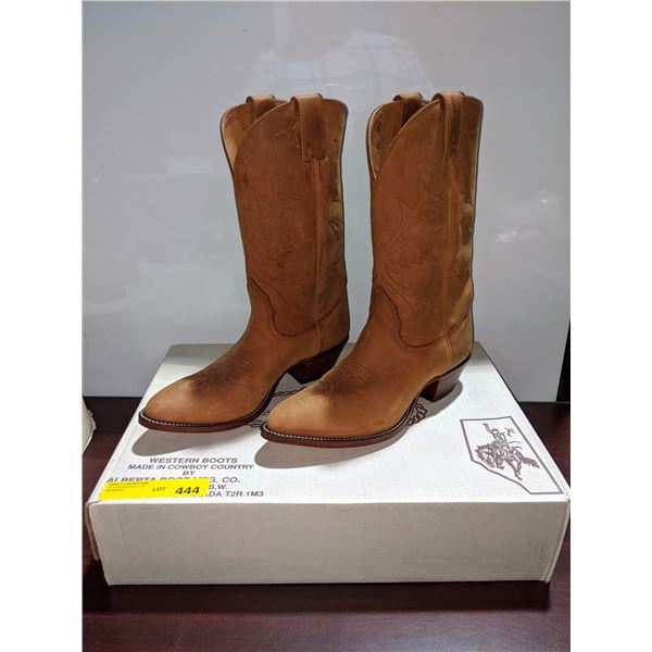 Pair of Alberta cowboy boots pinto copper oil size 10 1/2 (NOS)