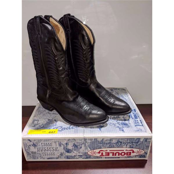 Pair boulet black deer skin boots size 11 1/2 (NOS)