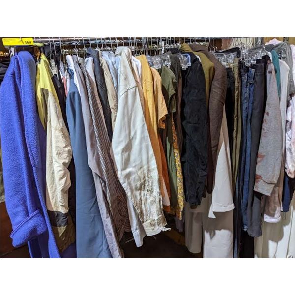 Full rack of wardrobe/clothing from a zombie movie