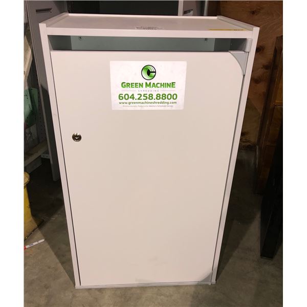 Green Machine shredding box office cabinet