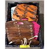 Image 1 : 2 plastic storage totes filled with accordian style wooden boards
