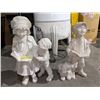 Image 1 : 2 faux concrete little children garden decorative statues