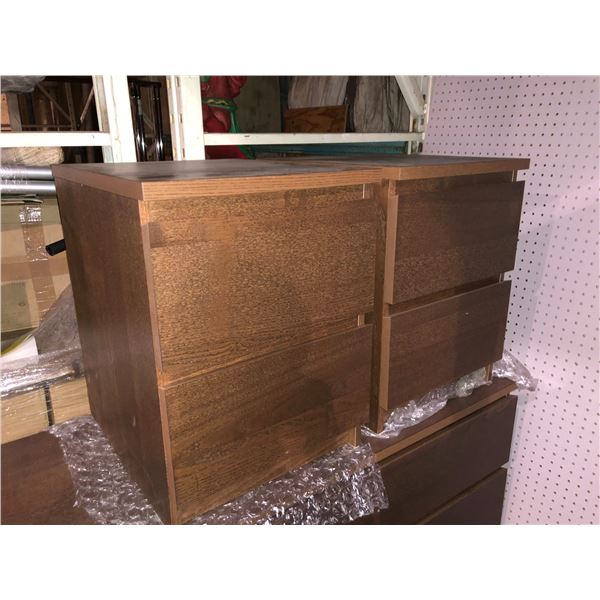 3 piece contemporary bedroom 6 drawer dresser & 2 night stand sets