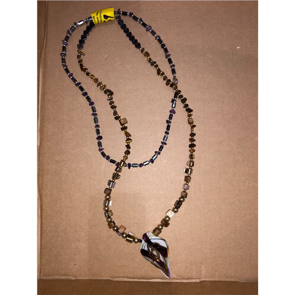 2 Authentic First Nation Necklaces - Made with bone skulls by Wayne Bell