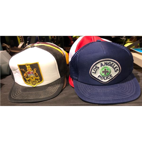 Lot of police and sheriff's office trucker hats (approx. 18 pieces)