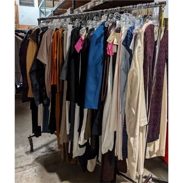 A rack full of high-end clothing from the sci-fi show