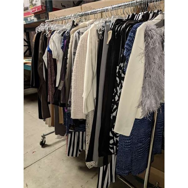 A rack full of high-end clothing from the sci-fi show