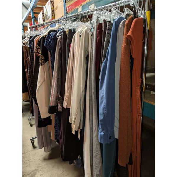 A rack full of high-end clothing from the sci-fi show