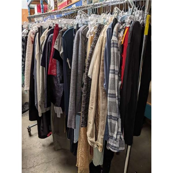 A rack full of high-end clothing from the sci-fi show