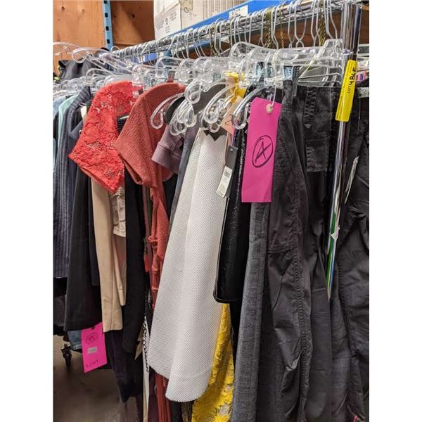 A rack full of high-end clothing from the sci-fi show