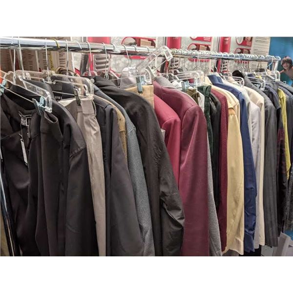 A rack full of high-end clothing from the sci-fi show