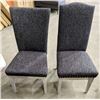 Image 1 : Two contemporary charcoal grey upholstered side chairs
