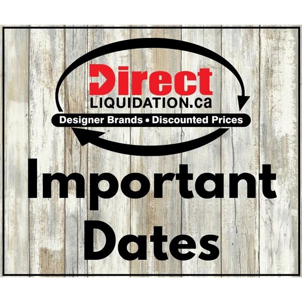 Important Dates (please read)