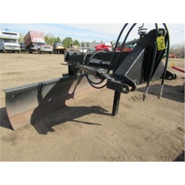 BUHLER FARM KING APPROX. 9' HYDRAULIC ANGLE BLADE C/W LINKAGE BAR