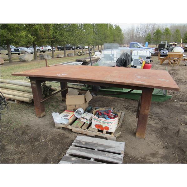 10 X 5 X 1 1/2" 4 LEG STEEL TABLE