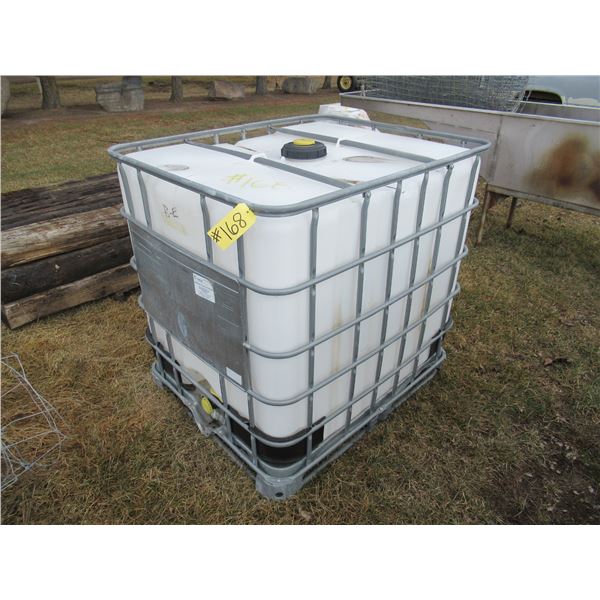 250 GALLON POLY TANK IN CAGE