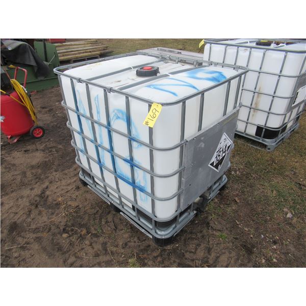 250 GALLON POLY TANK IN CAGE