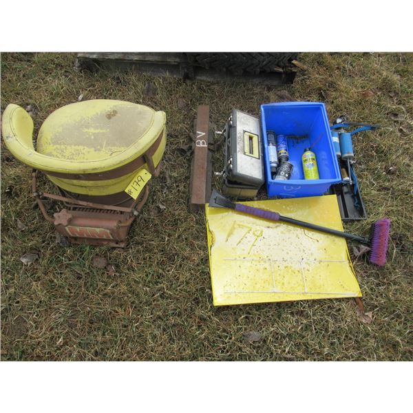 JOHN DEERE SEAT; RAIL; TOOL BOX; AIR PUMP