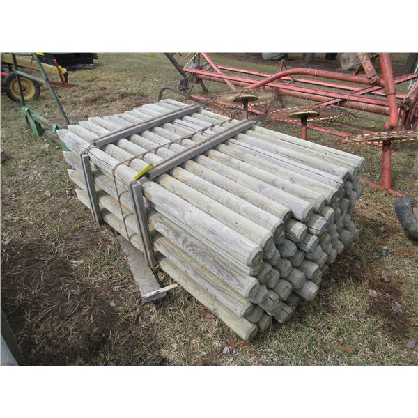 APPROX 73 - 4" X 7' FENCE POSTS (ALL FOR ONE MONEY)