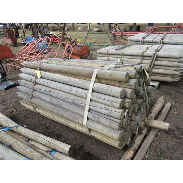 APPROX 73 FENCE POSTS; 4" X 7'