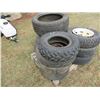 Image 2 : PALLET OF MISC TIRES & RIMS (ALSO INCL TIRES IN MANURE SPREADER) (ALL FOR ONE MONEY)