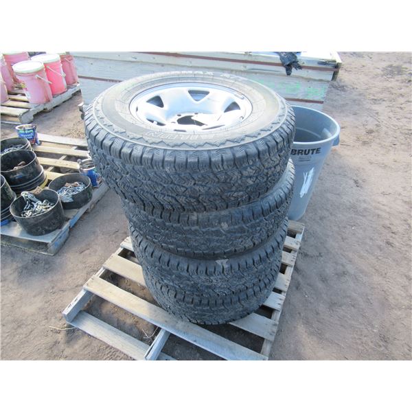 4 DODGE 1500 TIRES & RIMS (245/75/16) (ALL FOR ONE MONEY)