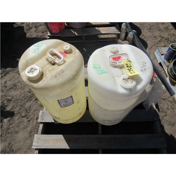 2 PAILS OF VARSOL C/W PUMP