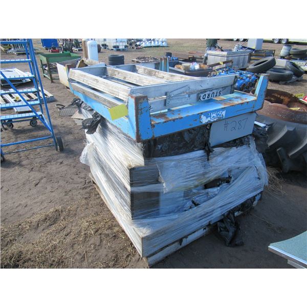 APPROX 20 ELECT BOXES; STEEL PALLET; LADDER