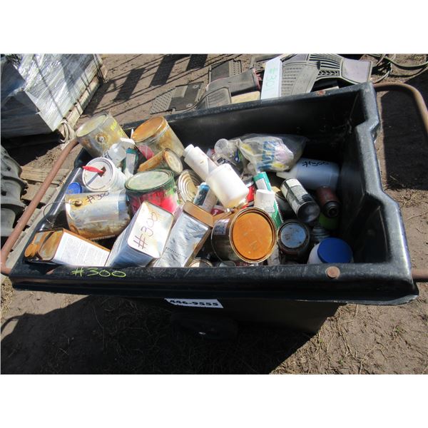 QUANTITY OF AEROSOL CANS, ROLLING CART, PLUMBING & CAULKING