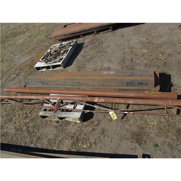 1 STEEL PIPE 2 1/4" X 10'; 2 12" X 8' CHANNEL IRON & LIFTING ARM