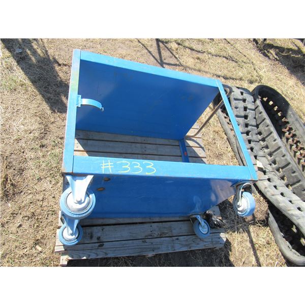 2 SHELF STEEL CART ON CASTORS (BLUE)