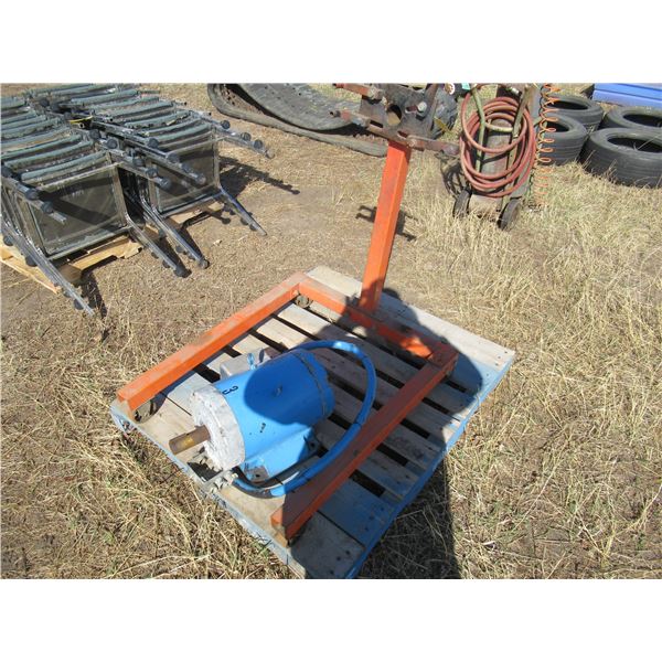 ENGINE STAND & LEESON 15 HP 3 PHASE ELECT MOTOR