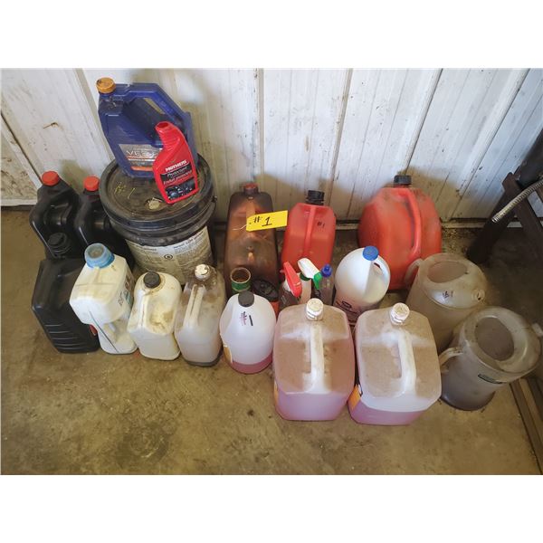 QUANTITY OF OIL, RV ANTIFREEZE & JERRY CANS